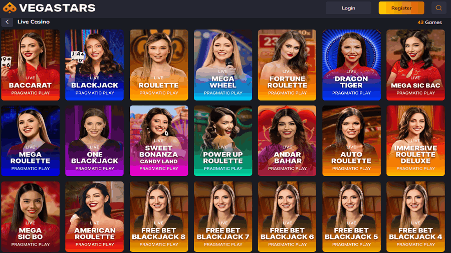 Live Casino Games Vegastars